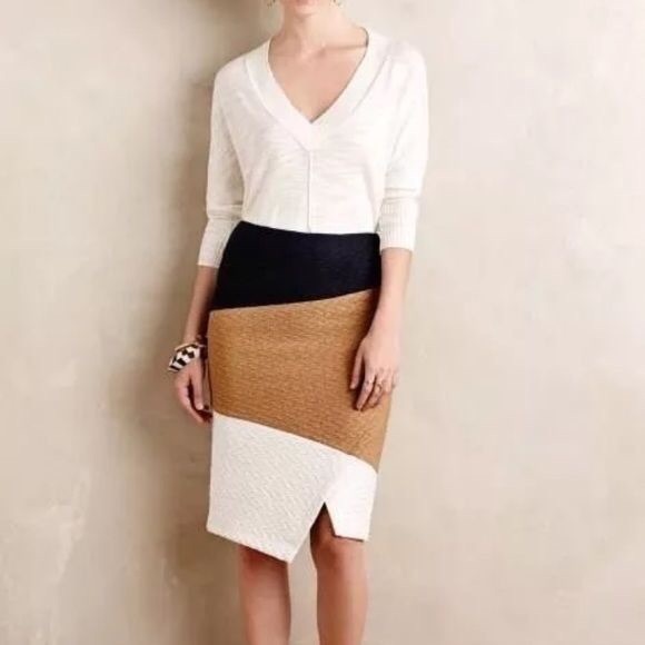 Anthropologie Dresses & Skirts - Anthro HD in Paris Knit Colorblock Pencil Skirt 2